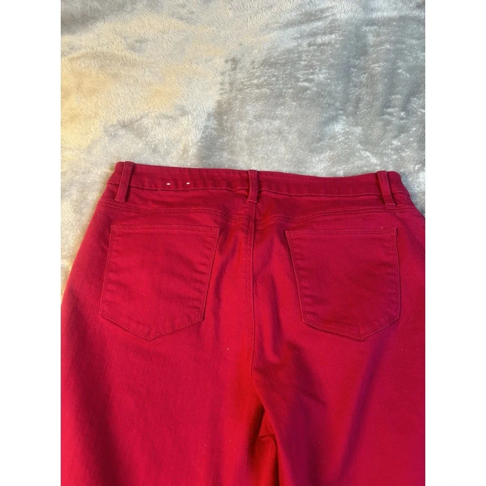 Chico's So Slimming Girlfriend Ankle‎ Jeans SZ 1 US 8 Mid Rise Hot Pink Fuschia